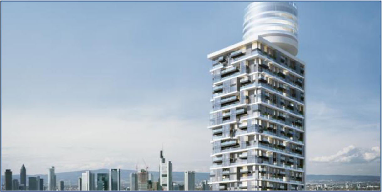 Frankfurt am Main - Henninger Turm - 12.100 Meter Erdwärmesonden (121 x 100 m), Heizleistung: 450 kW Image Referenz Frankfurt am Main - Henninger Turm